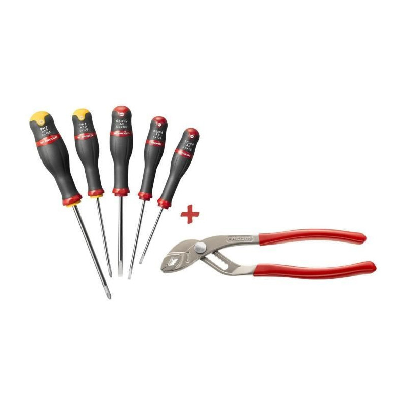 Box of 5 Facom screwdriver - AT5.170PB (delivered with 3 tvis a slit +