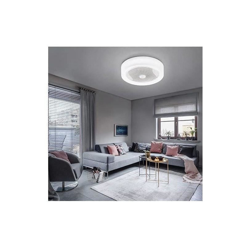 Air -Light Crown - White ceiling fan Ø40cm 95w with LED lighting crow