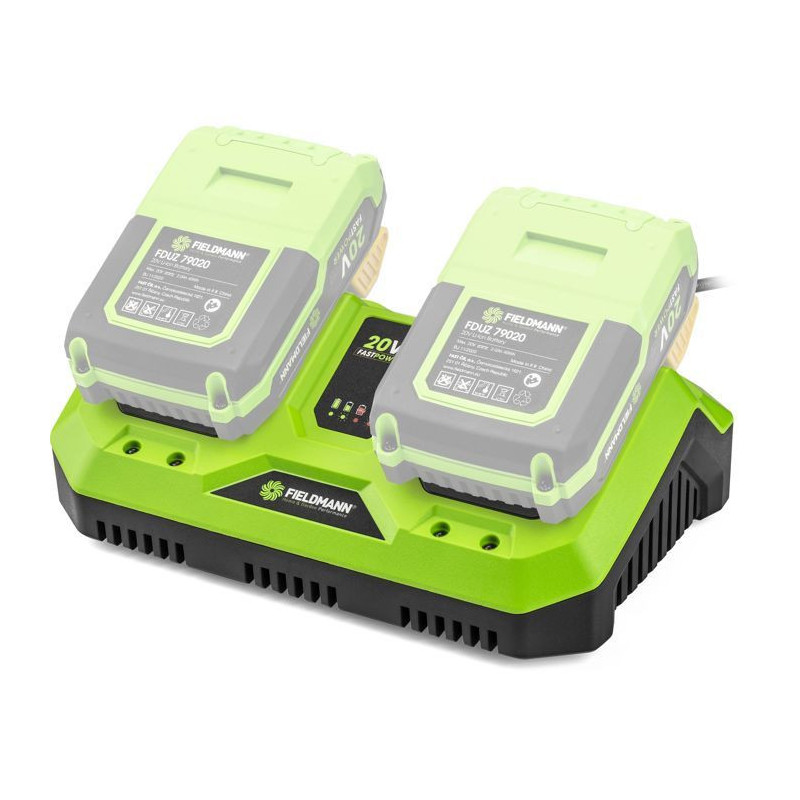 Double charger - FIELDMANN - For 20V batteries - Charge 2Ah in 60 min