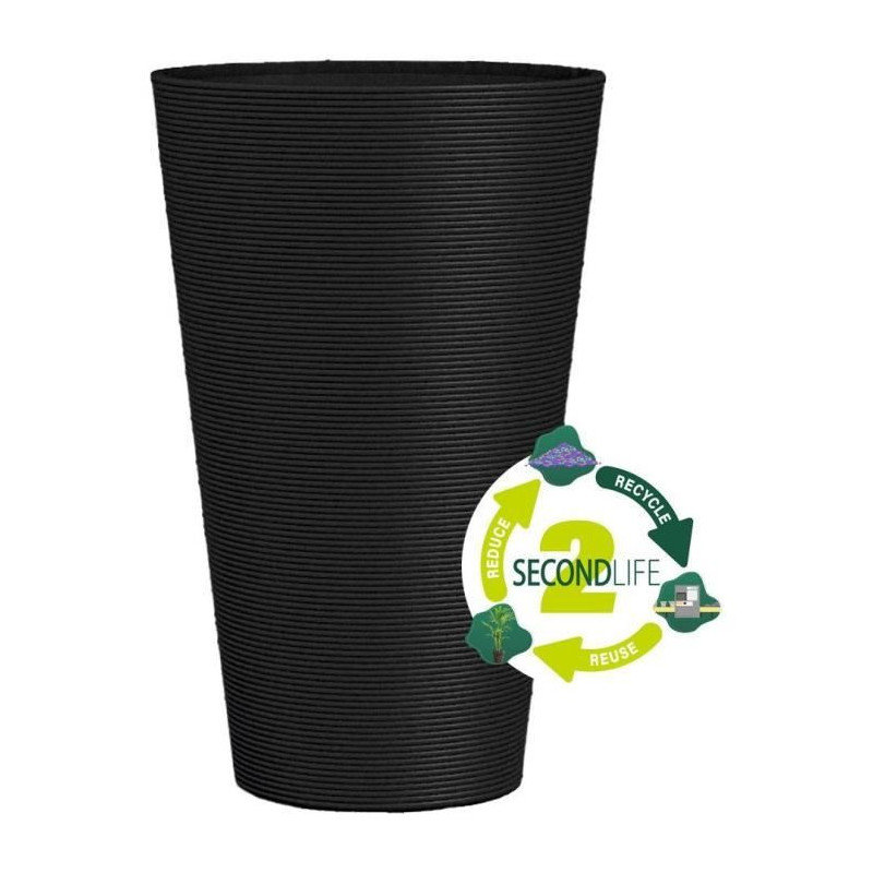 Tall flowerpot - GARDEN ID - Green Care Sense Tall Black-Anthracite -