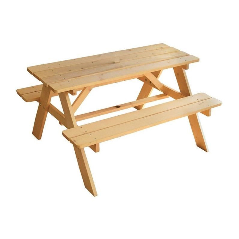 Garden furniture - FUN HOUSE - Wooden picnic table H.53 x W.95 x D.100
