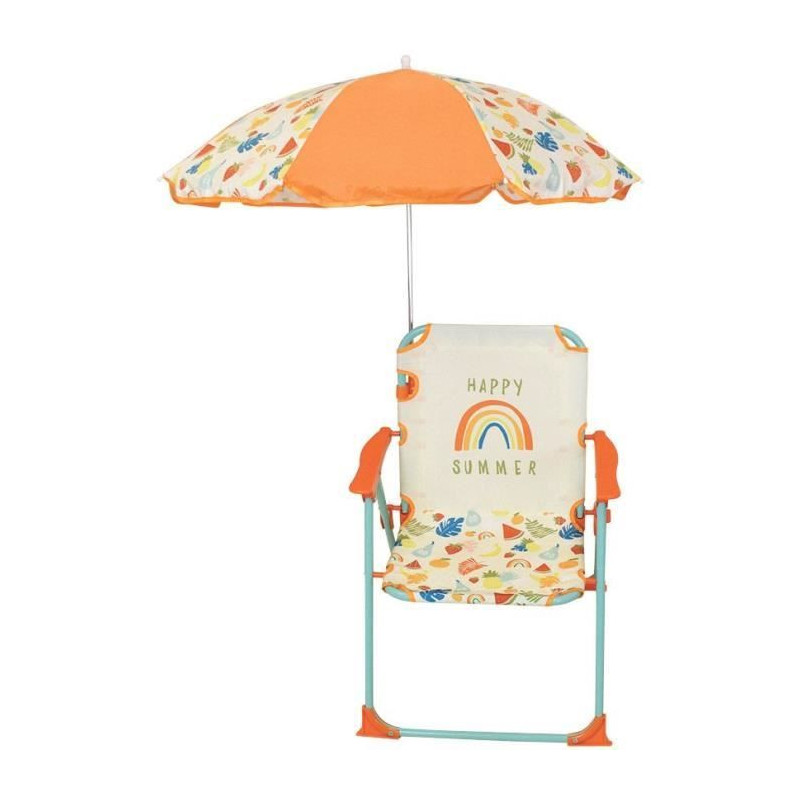 FUN HOUSE Fruity's Folding camping chair with parasol - H.38.5 x W.38.