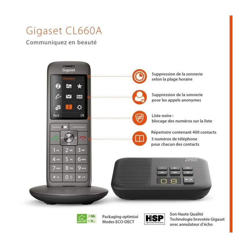 GIGASET Landline Telephone CL 660 A Anthracite
