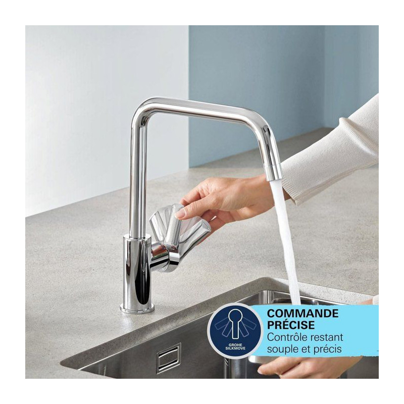 Kitchen faucet - Single-lever sink mixer - Matte black - High U-shaped