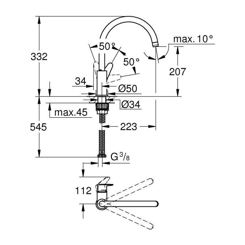Grohe - Sink monocommande mixer