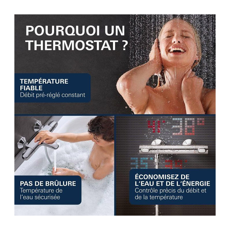 Grohe thermostatic mixer shower precision feel, wall mounting, tempera