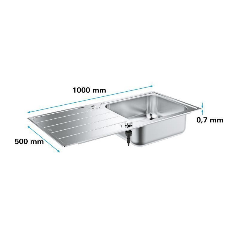 Sink - stainless steel - stainless steel - GROHE