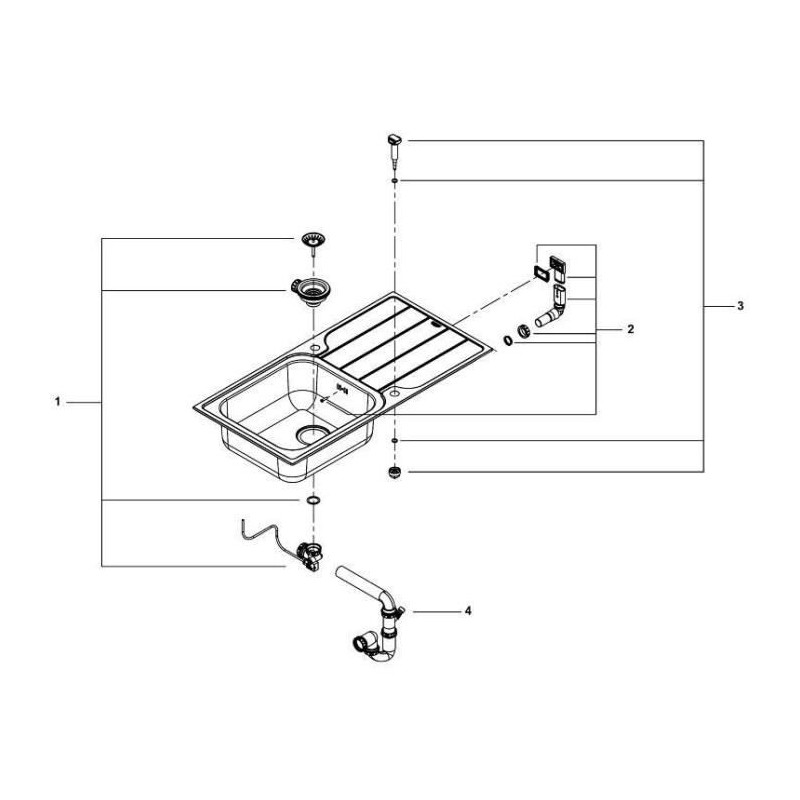 Sink - stainless steel - stainless steel - GROHE