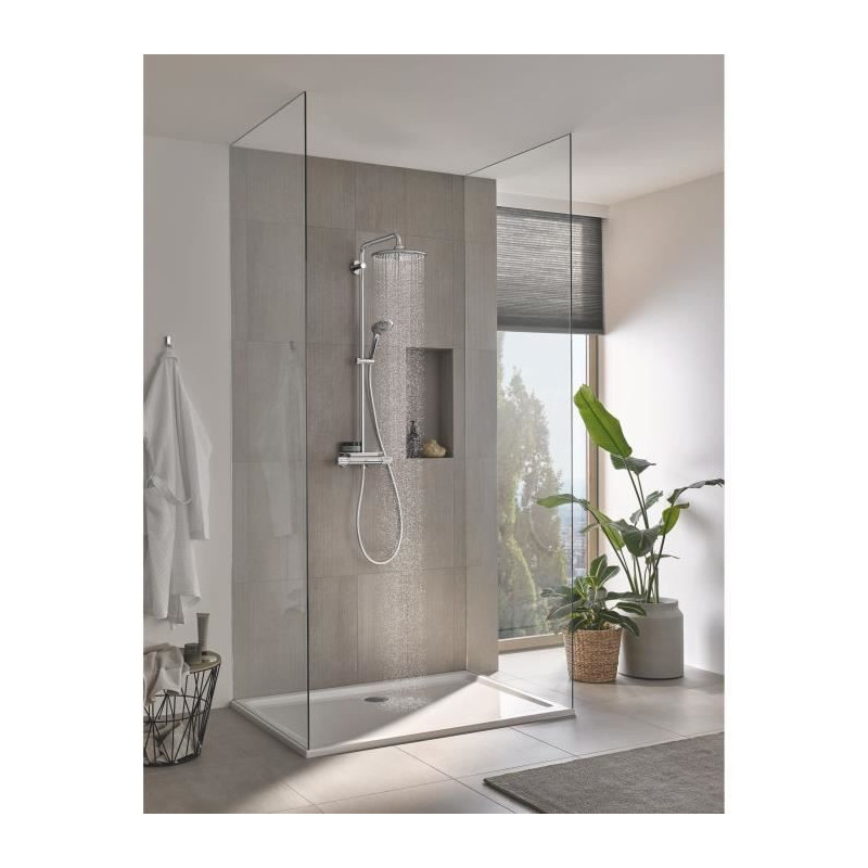 Grohe shower column thermostatic mixer vitulio joy0, shower head 260mm