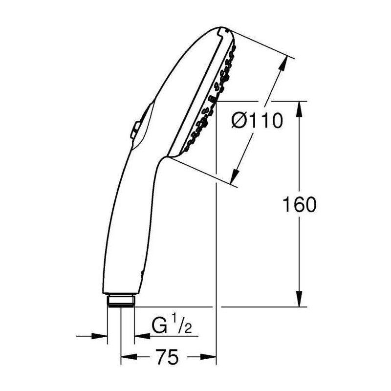 Shower head - GROHE Vitalio Start 110 26031001 - 3 jets (Rain/Stimulat