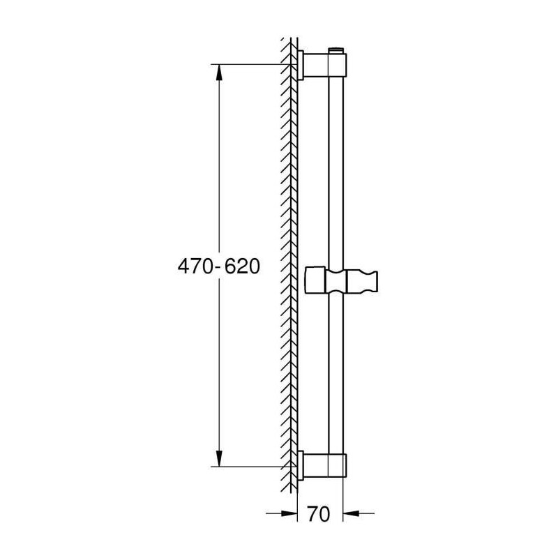 Shower bar - GROHE Vitalio Universal 27724001 - 60cm - Ø 22 mm - Adju