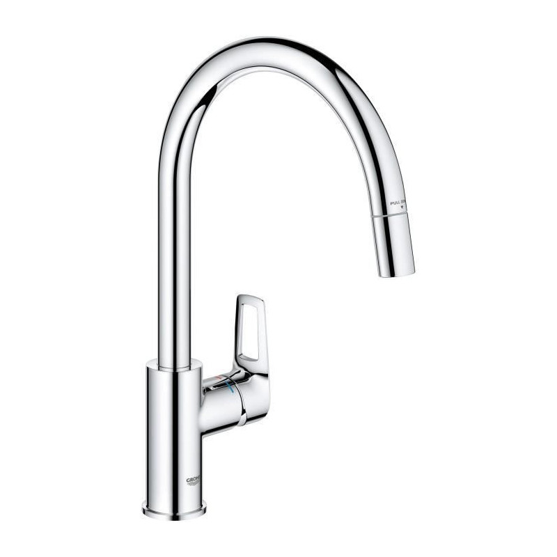 Kitchen faucet - Single lever sink mixer - Chrome - High C-shaped spou