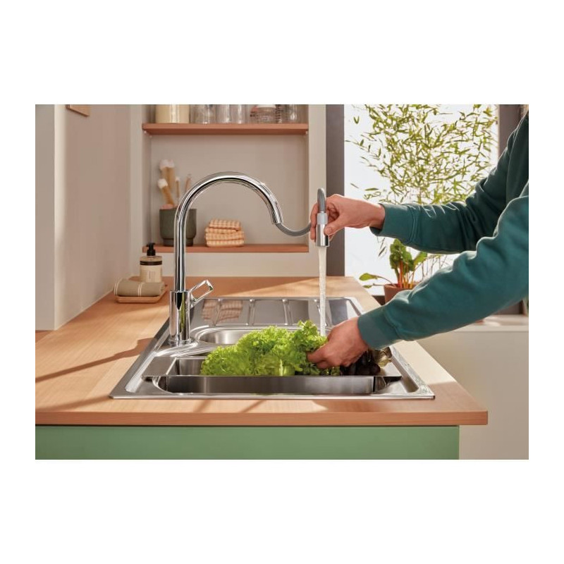 Kitchen faucet - Single lever sink mixer - Chrome - High C-shaped spou