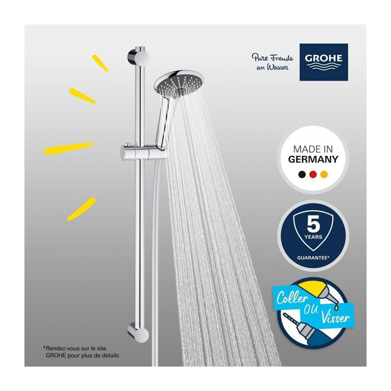 Grohe Vitalio Joy0 shower set, Vitalio Joy 3 Jets shower head, 600mm b