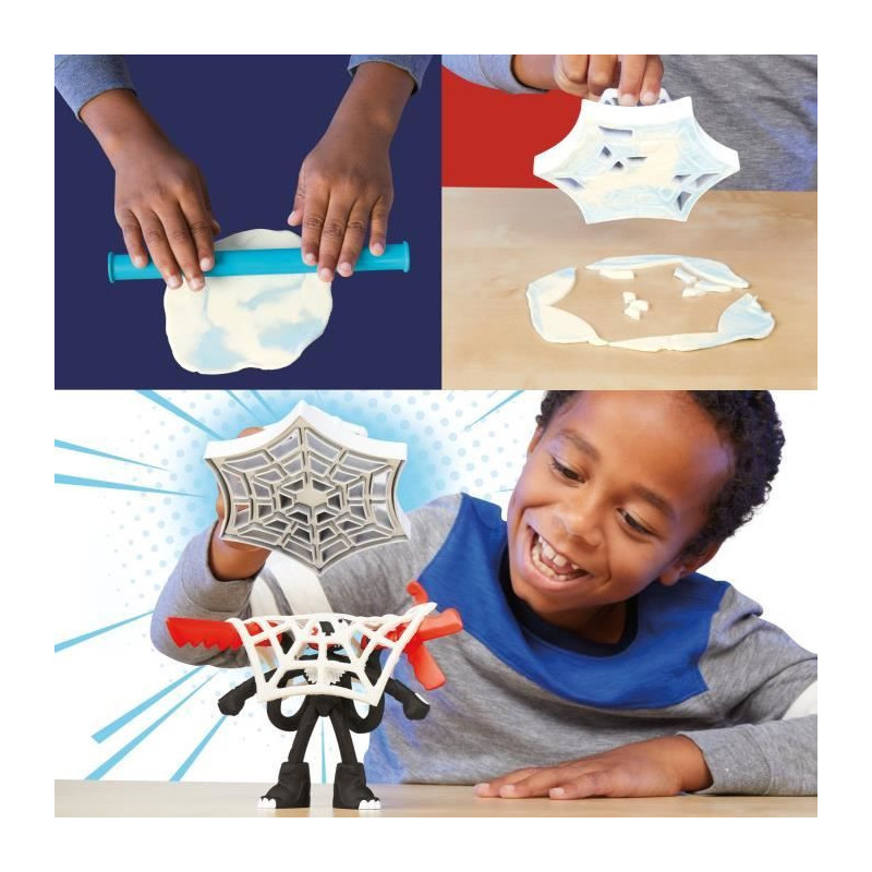 Play-Doh Spider-Man, Slash Attack box with 2 flexible figures, 7 acces