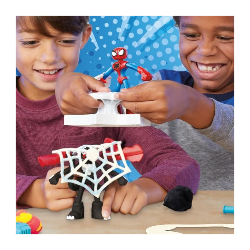 Play-Doh Spider-Man, Slash Attack box with 2 flexible figures, 7 acces