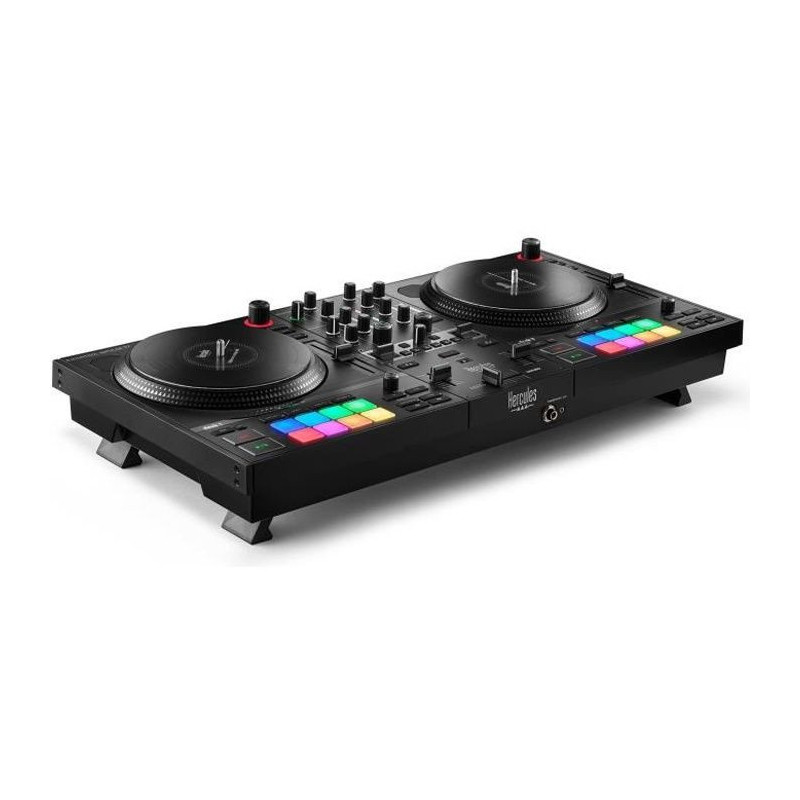 HERCULES DJCONTROL INPULSE T7 - Black motorized DJ controller with two
