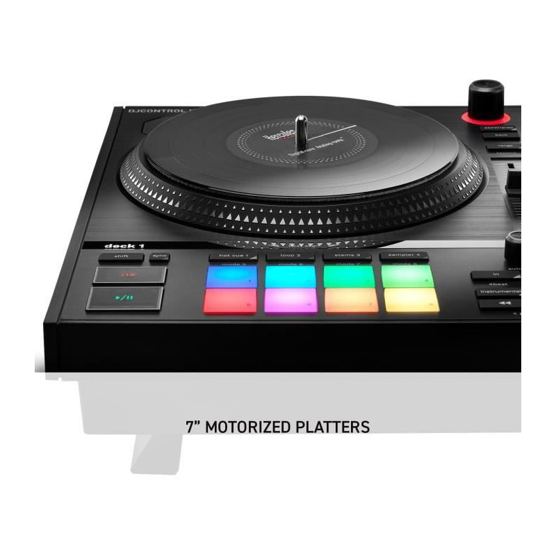 HERCULES DJCONTROL INPULSE T7 - Black motorized DJ controller with two