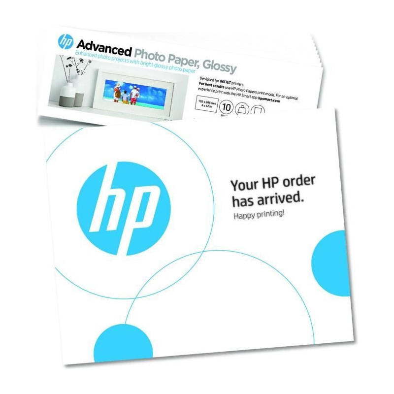 HP - HP Advanced Glossy Photo Paper - 250 g/m2, 4 x 12 inches (101 x 3