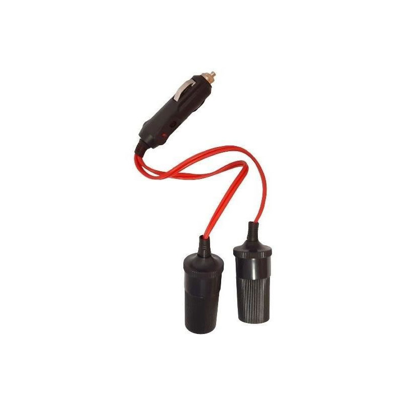 Double cigarette lighter socket 12/24V - HTC EQUIPEMENT - With 10A LED