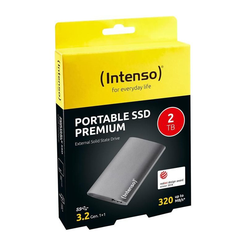 External SSD hard drive - INTENSO - PREMIUM - 2 TB - Gray