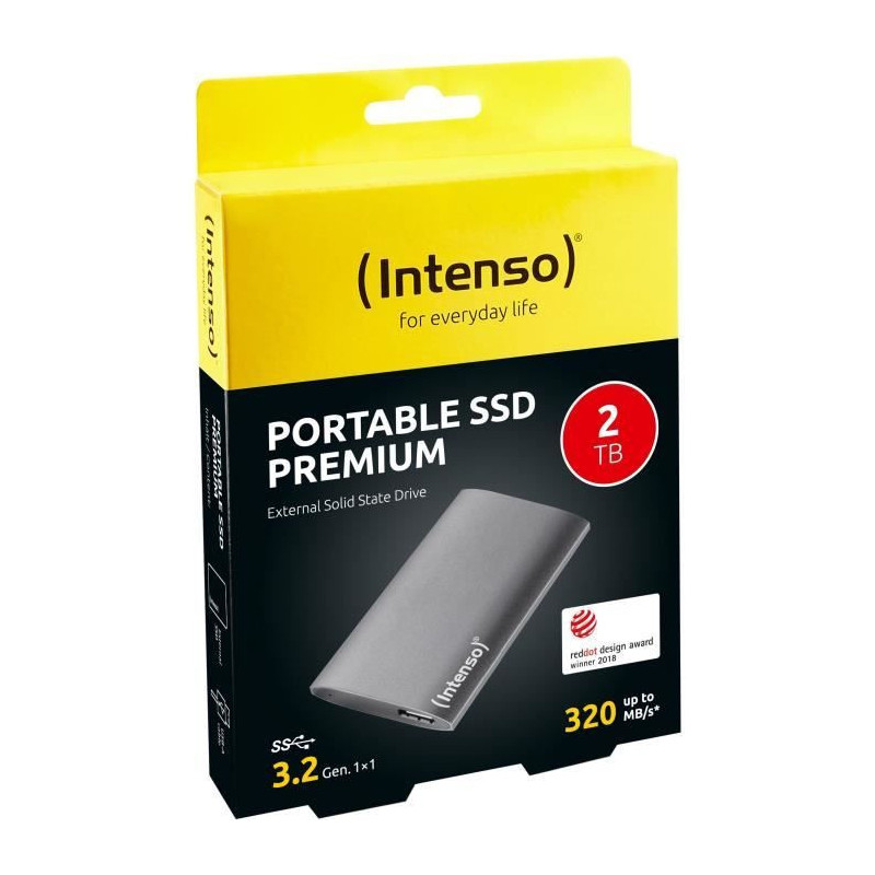 External SSD hard drive - INTENSO - PREMIUM - 2 TB - Gray