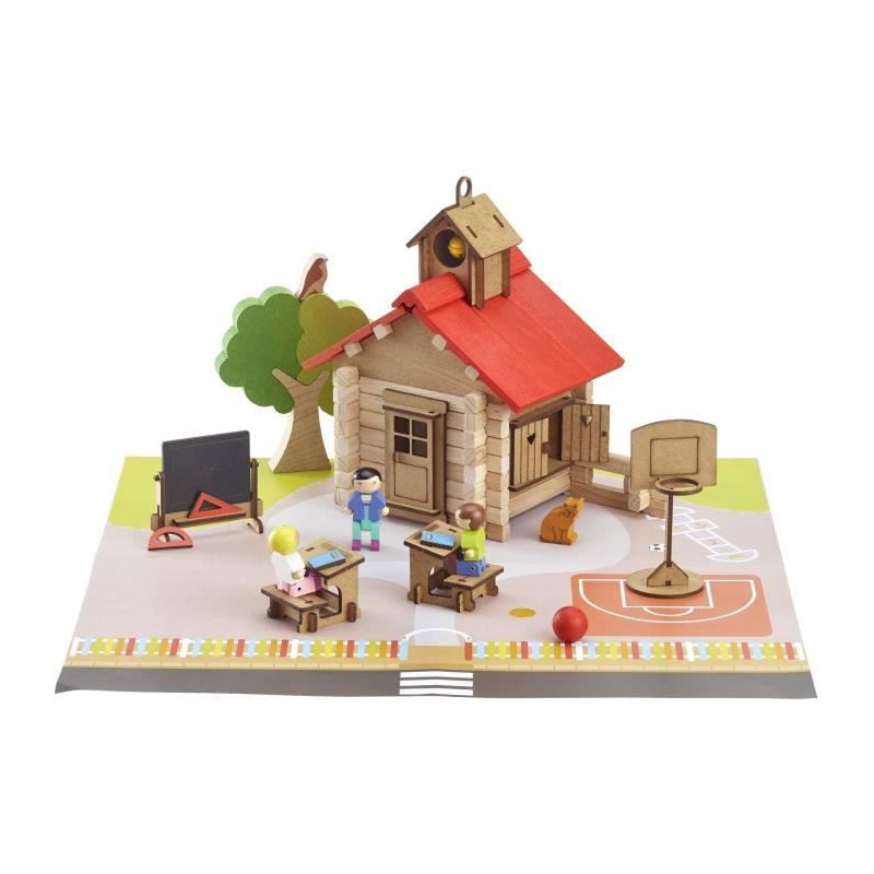The Village School - Construction Game - JEUJURA - 125 pieces