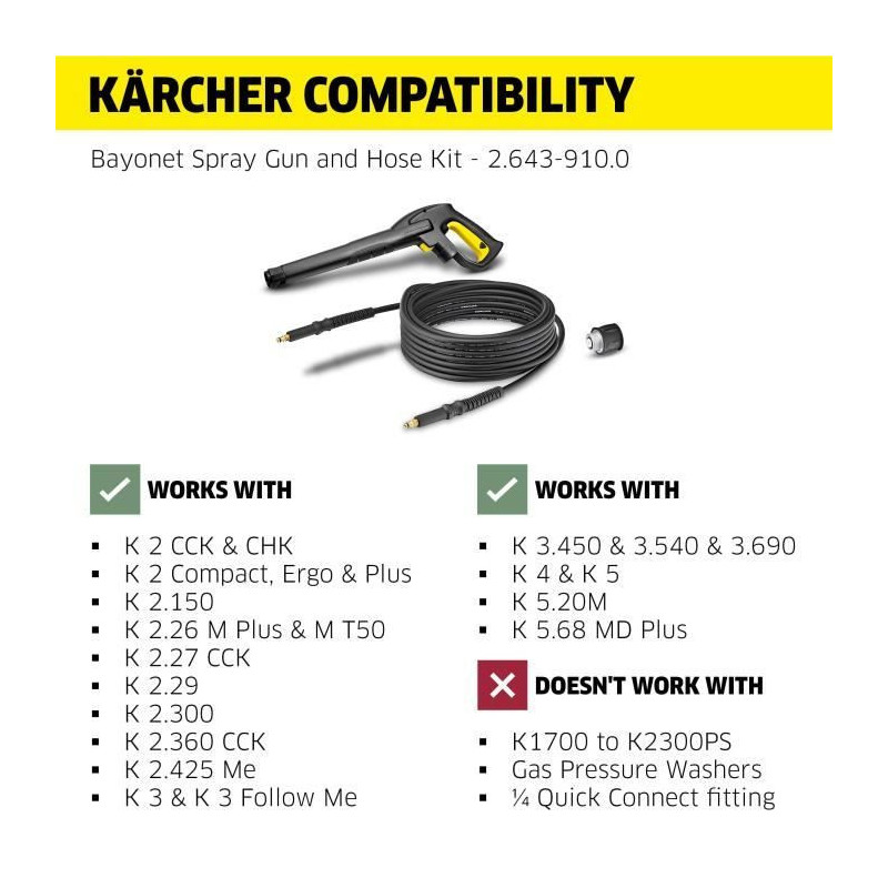 KÄRCHER Quick coupling set compatible with all machines except models