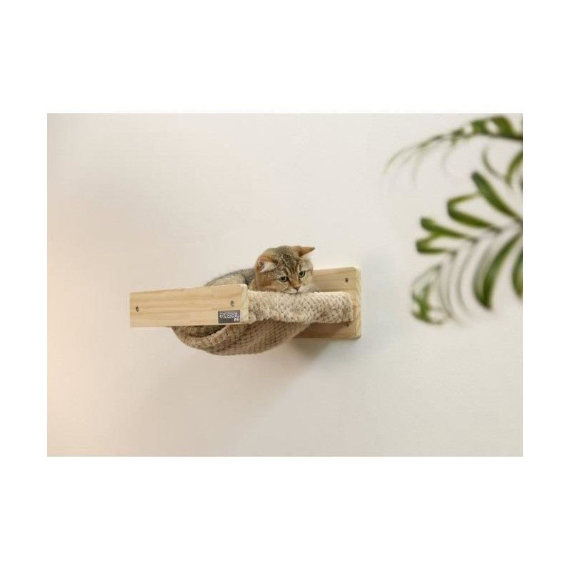 Wall-mounted cat hammock - KERBL - TIMBER - 38 x 33.5 x 16 cm - Solid