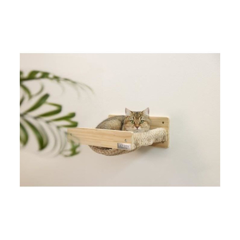 Wall-mounted cat hammock - KERBL - TIMBER - 38 x 33.5 x 16 cm - Solid