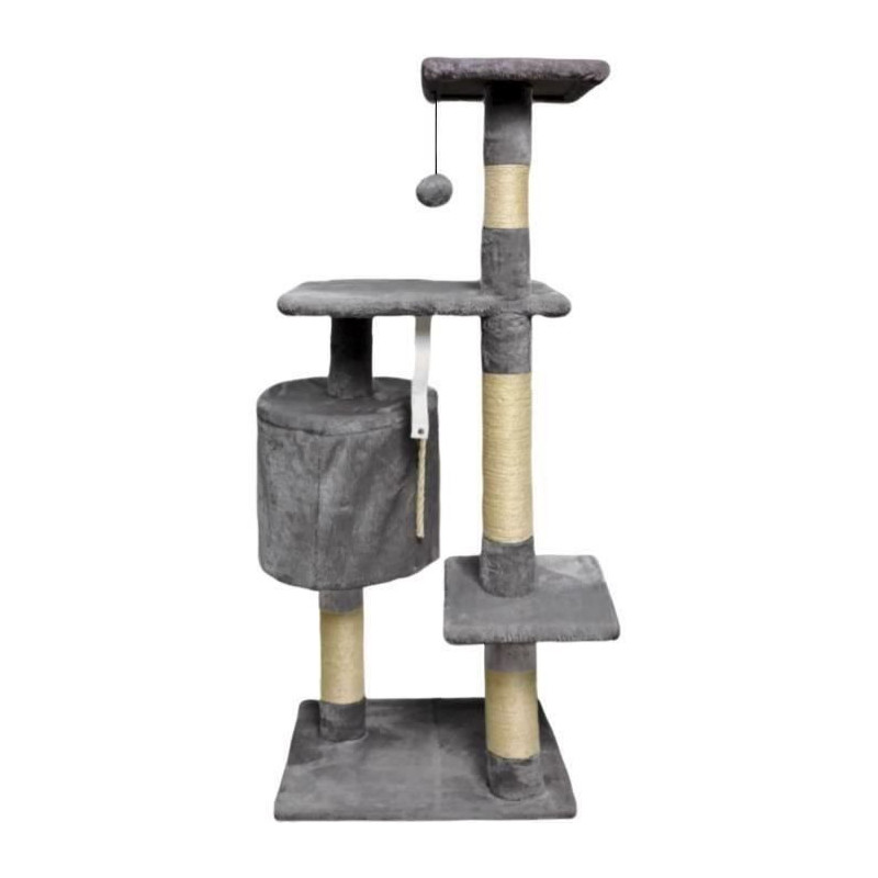 PALOMA Dark grey cat tree 40 x 40 x 114cm - 3 platforms, 1 rope, 1 nic
