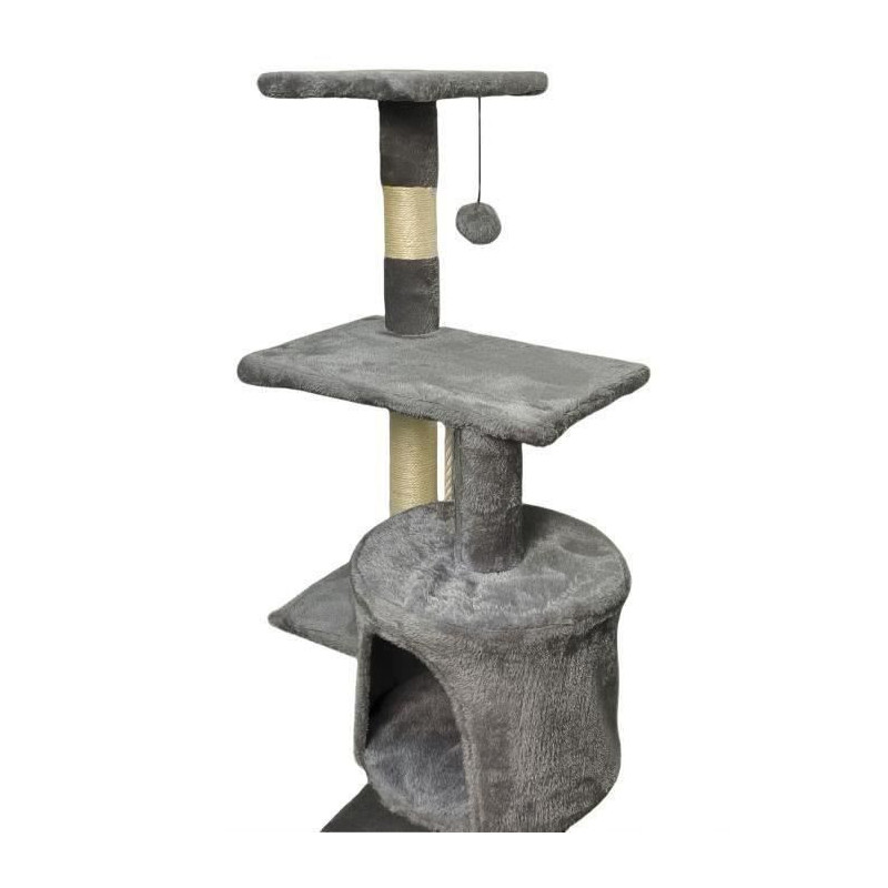 PALOMA Dark grey cat tree 40 x 40 x 114cm - 3 platforms, 1 rope, 1 nic