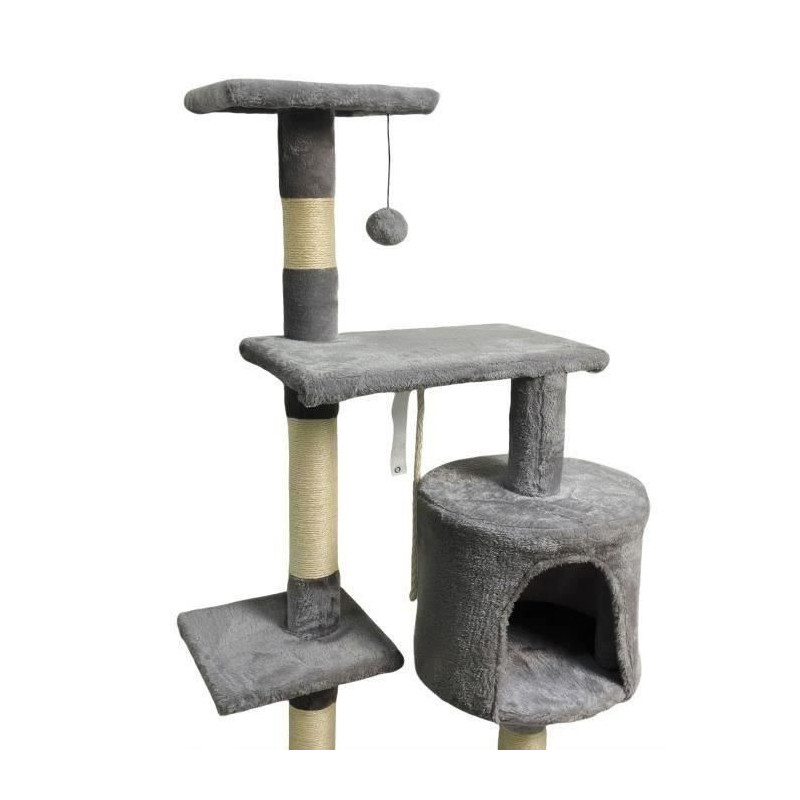PALOMA Dark grey cat tree 40 x 40 x 114cm - 3 platforms, 1 rope, 1 nic