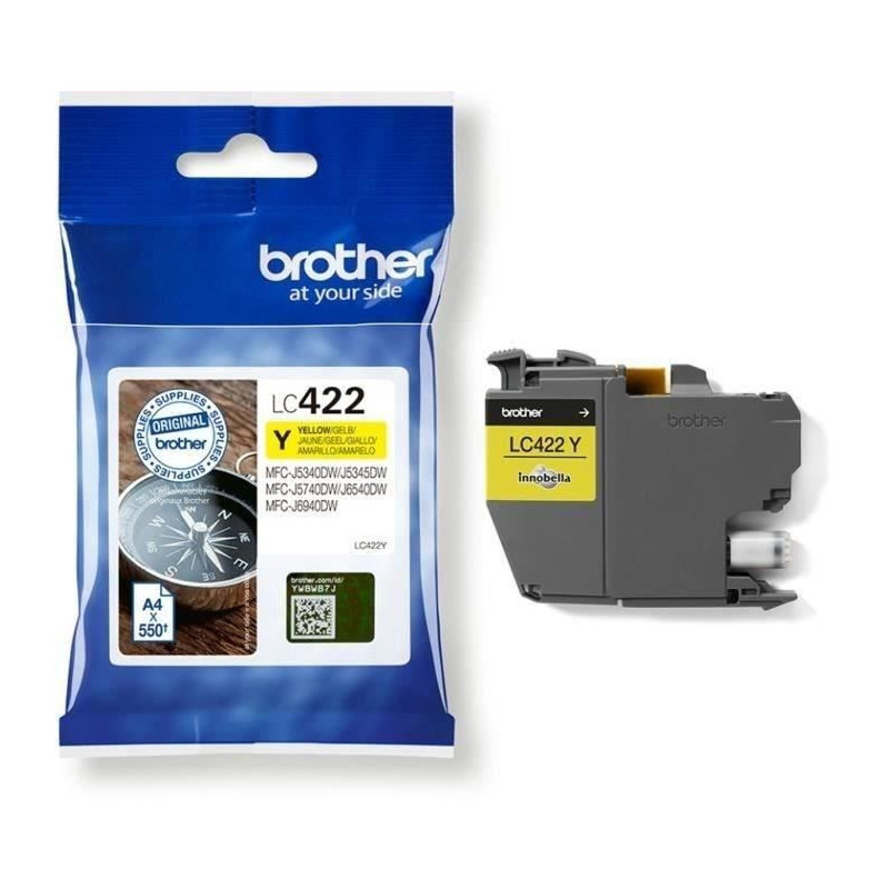 Cartridge LC422Y - BROTHER - Yellow - 550 p - For Business Smart MFC-J