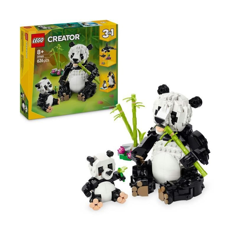LEGO Creator 31165 3-in-1 Wild Animals: Panda Family Game for Girls Ag