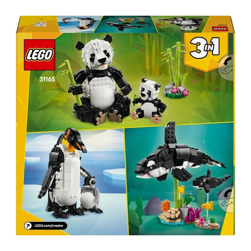 LEGO Creator 31165 3-in-1 Wild Animals: Panda Family Game for Girls Ag
