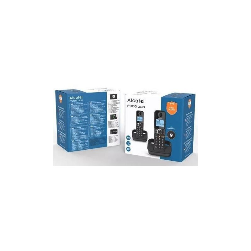 Cordless landline telephone - ALCATEL - F860 duo black - Blocking unwa
