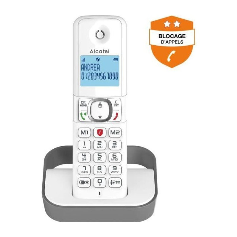 Fixed cordless telephone - ALCATEL - F860 solo gray - Blocking unwante