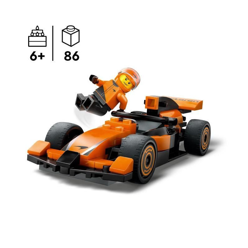 LEGO City 60442 McLaren Racing Car with F1 Driver - Toy for Boys Ages
