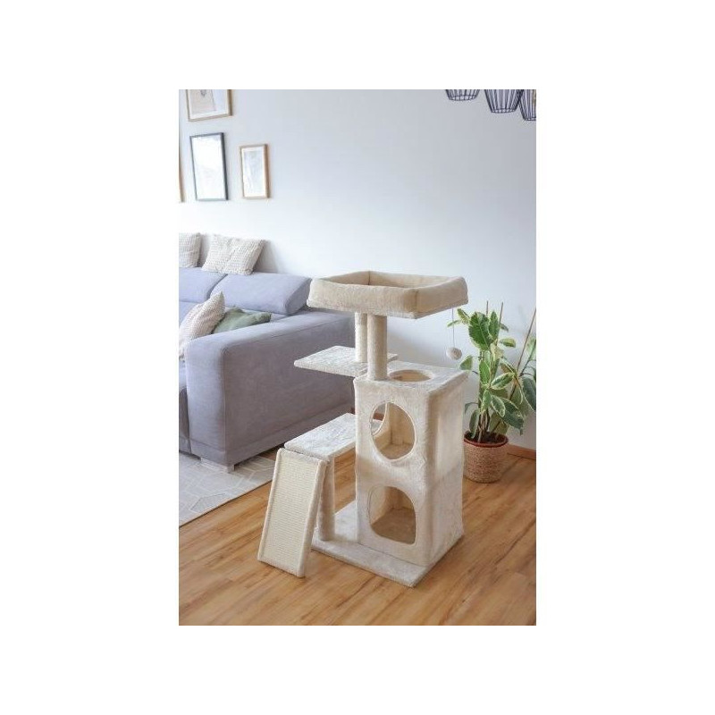 Cat tree 100 cm - ALESSIA - KERBL - Soft - Two-story alcove