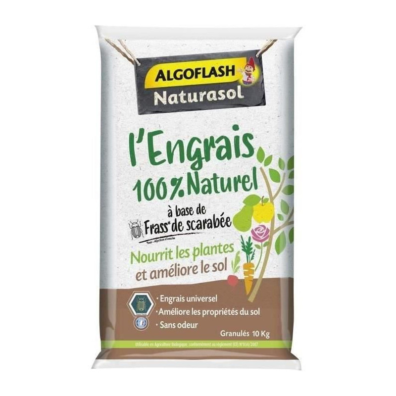 Full 100% natural fertilizer based on scarab fass - Algoflash Naturaso
