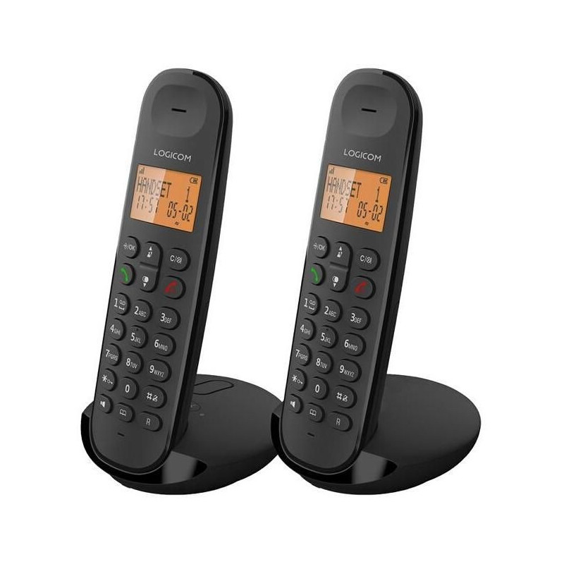 Cordless landline telephone - LOGICOM - DECT ILOA 255T DUO - Black - W
