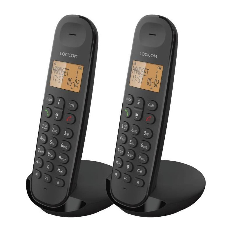 Cordless landline telephone - LOGICOM - DECT ILOA 250 DUO - Black - Wi