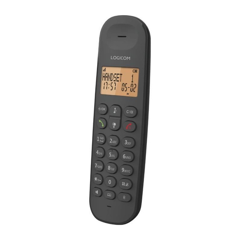 Cordless landline telephone - LOGICOM - DECT ILOA 150 SOLO - Black - W