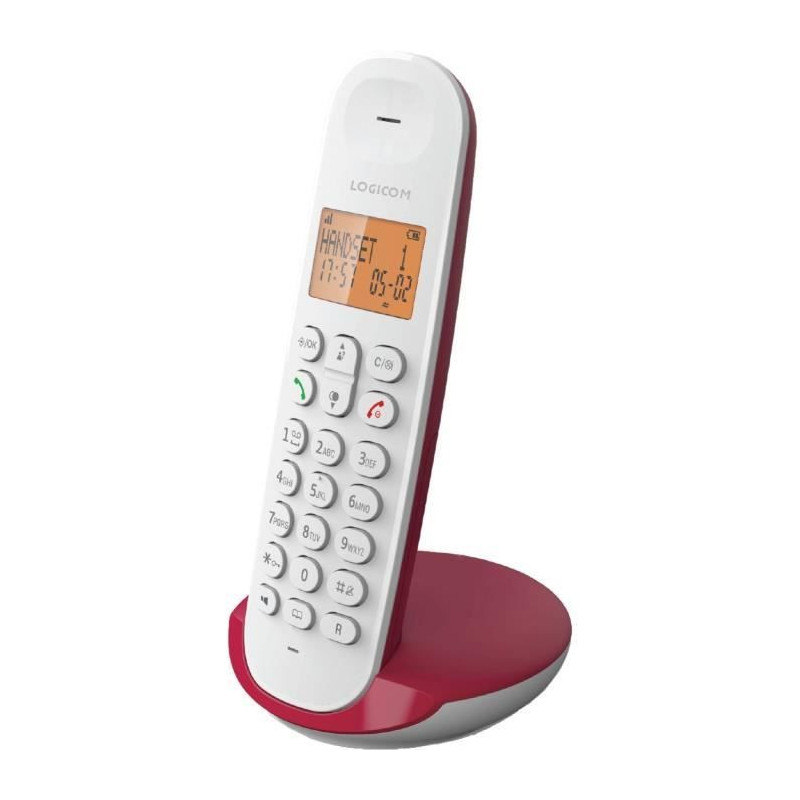 Fixed cordless telephone - LOGICOM - DECT ILOA 150 SOLO - Raspberry -