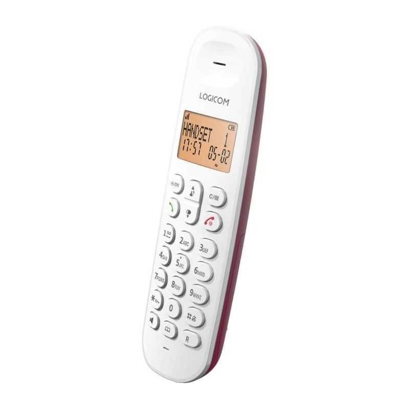 Fixed cordless telephone - LOGICOM - DECT ILOA 150 SOLO - Raspberry -