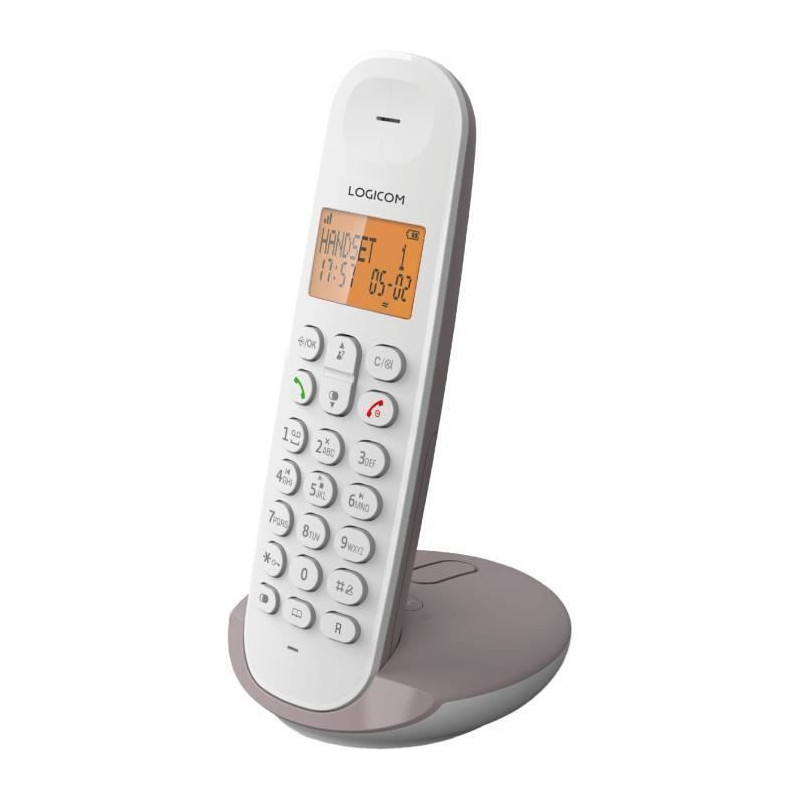 Cordless landline phone - LOGICOM - DECT ILOA 155T SOLO - Taupe - With