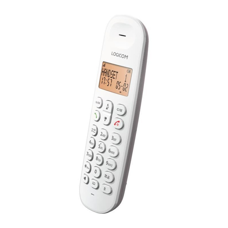 Cordless landline phone - LOGICOM - DECT ILOA 155T SOLO - Taupe - With