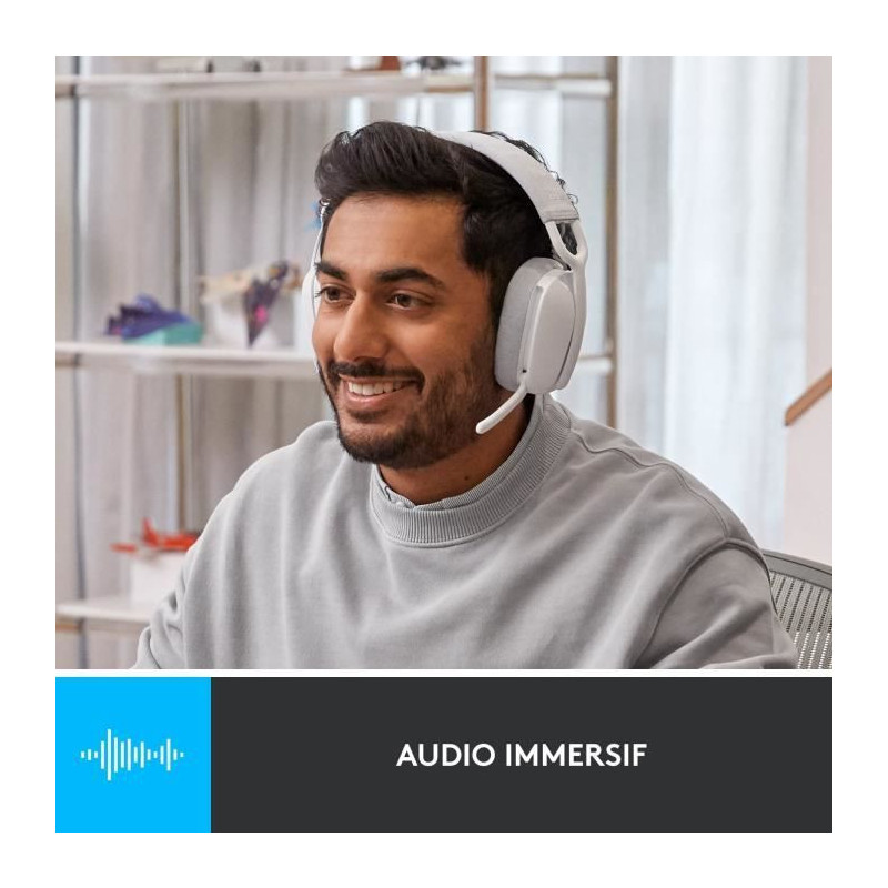 Logitech - Lightweight Wireless Listening Helmet with background micro