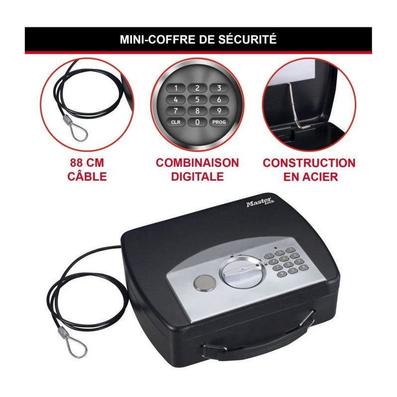MASTER LOCK Portable Security Case for Travel with Cable - Electronic